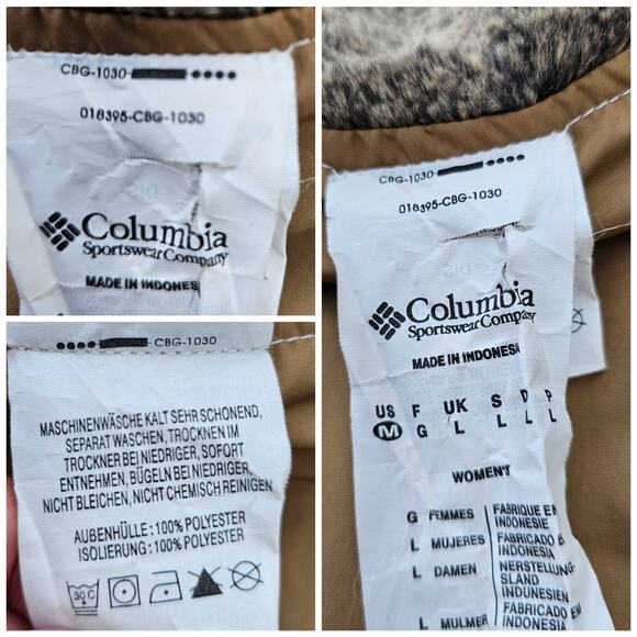 Fur Trim Vest Columbia Quiet Canyon Size M Med White Tan Zip Front Reversible - Picture 5 of 13